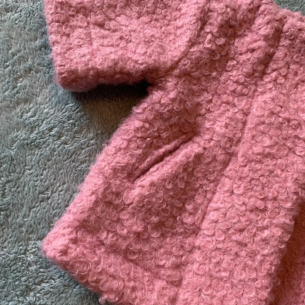 Habitual Kid Pink Boucle Baby Girl Jacket Pea Coat Size 12 Months Used